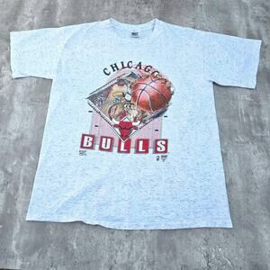 Vintage 1998 NBA Chicago Bulls 6-Time NBA Finals Size XL Grey